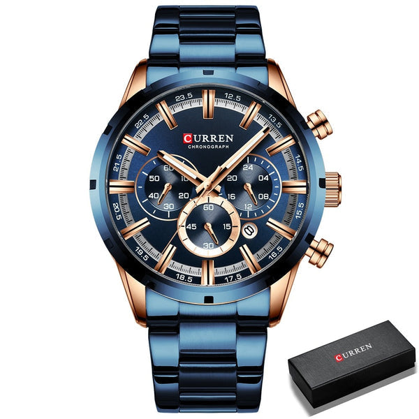 Relógio Masculino de Luxo Curren Chronograph