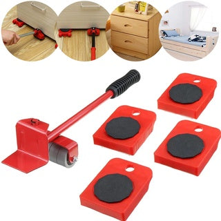 Aparelho Movedor Móveis Fácil Levantador Materiais Pesados Kit 5 Peças