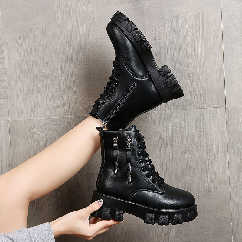 Bota Feminina com Pelúcia Plataforma Emborrachada