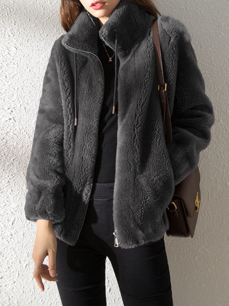 Casaco Feminino Inverno de Lã Sintética Vayne