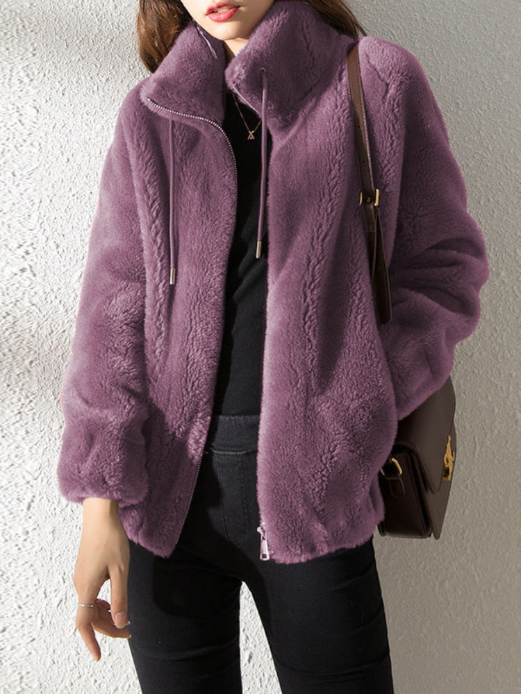 Casaco Feminino Inverno de Lã Sintética Vayne