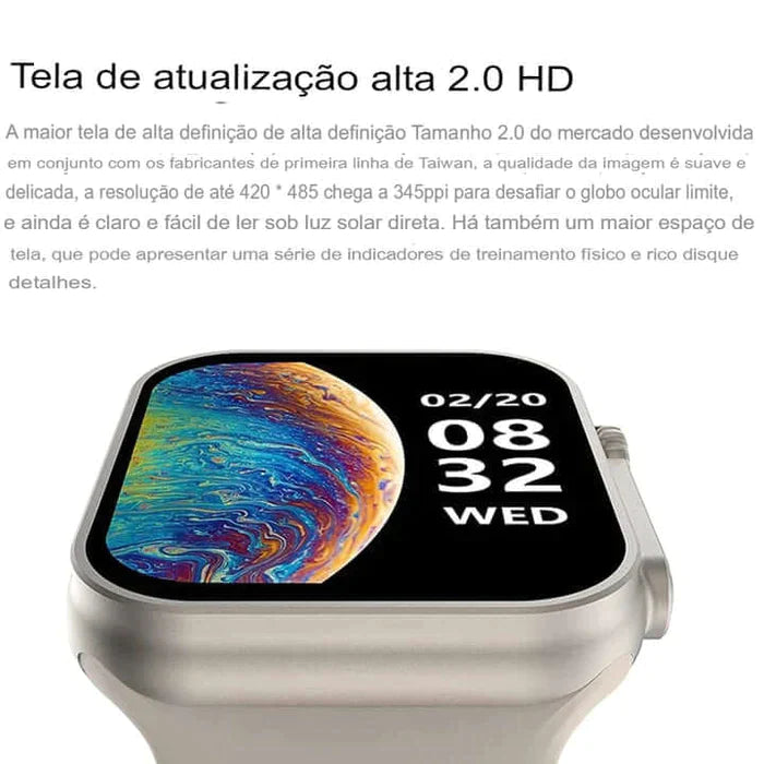 SmartWatch Series 8 Ultra + 2 Pulseiras de Brinde - ÚLTIMAS UNIDADES!!