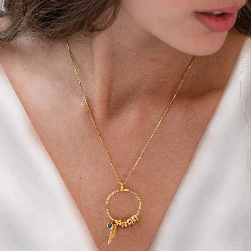 Colar Asa de Anjo Personalizável - Banhado a ouro - Gravação a Laser