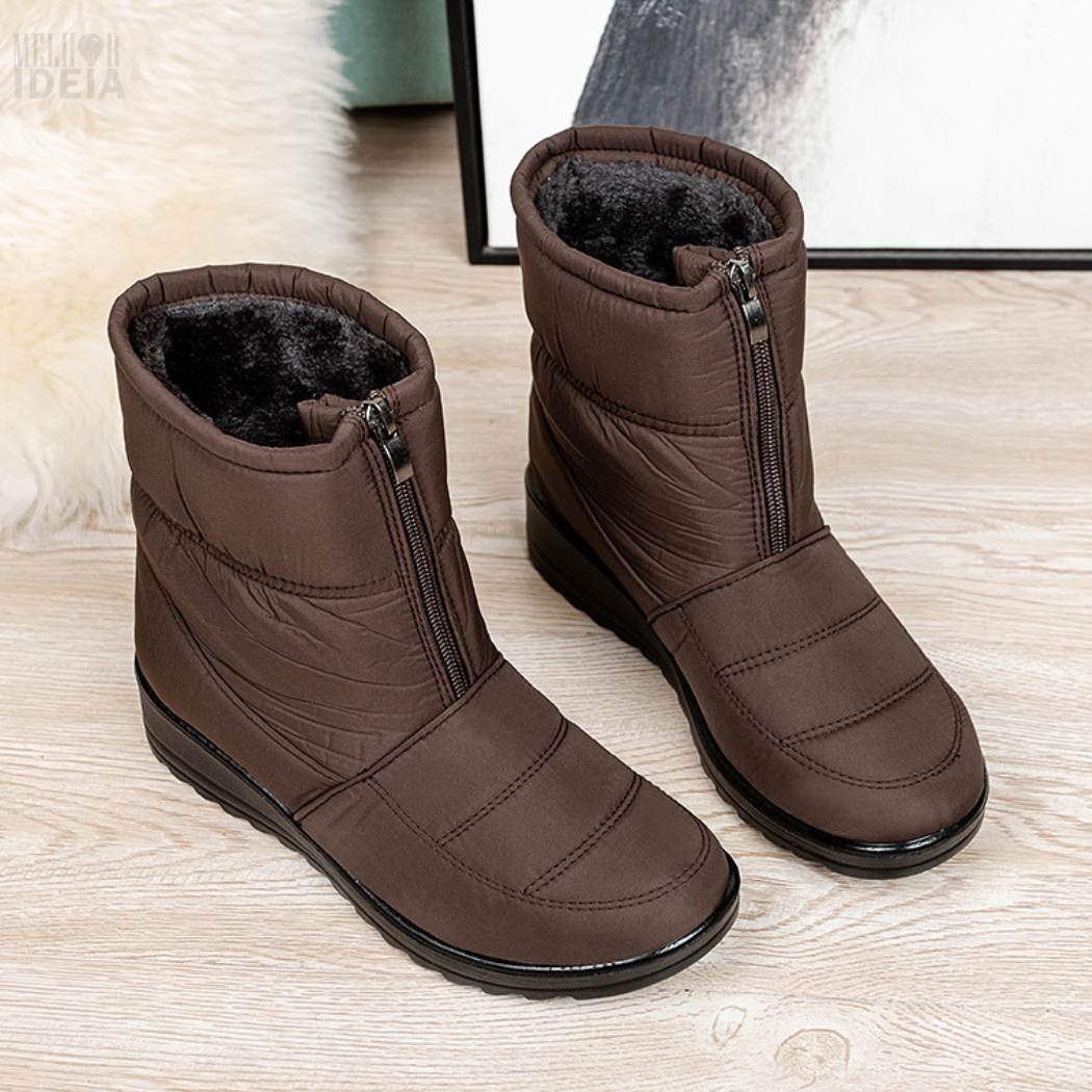 Bota de Inverno Peluciada Impermeável