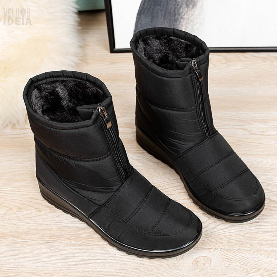 Bota de Inverno Peluciada Impermeável