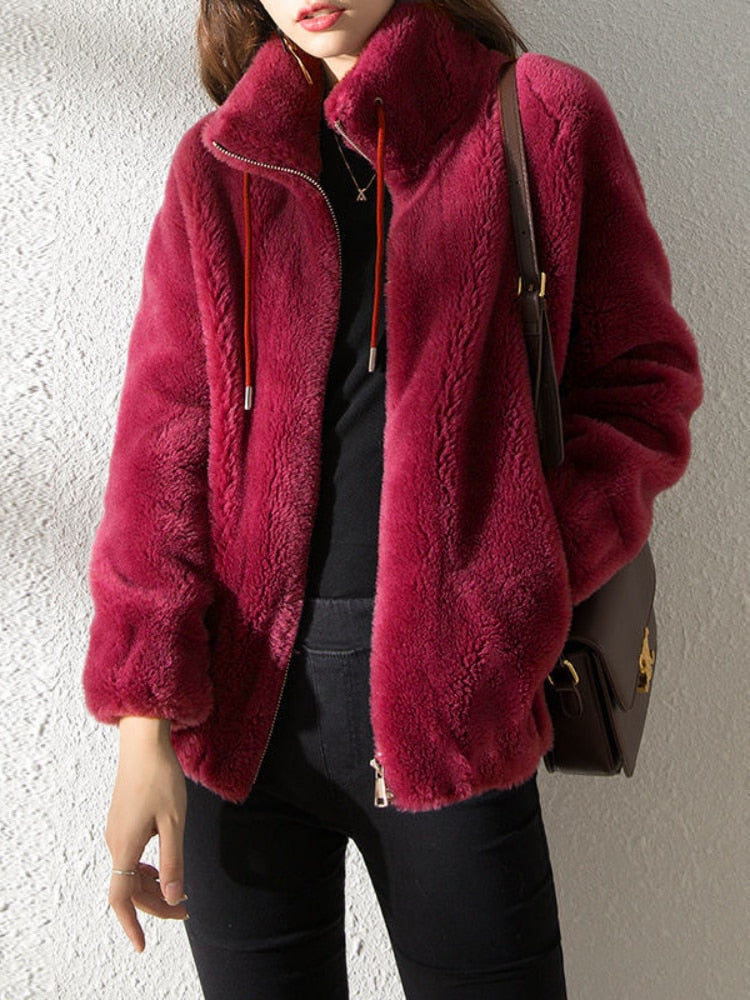 Casaco Feminino Inverno de Lã Sintética Vayne