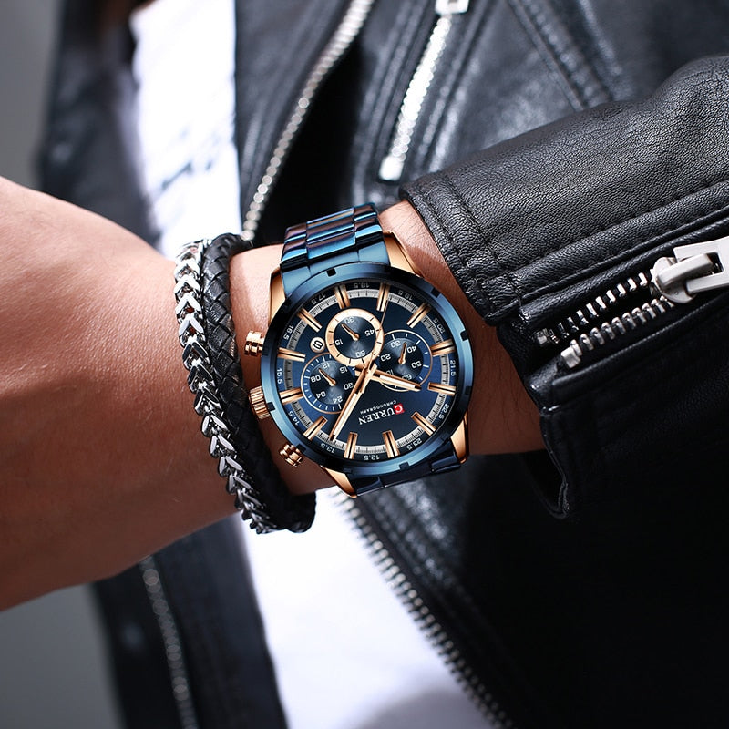 Relógio Masculino de Luxo Curren Chronograph