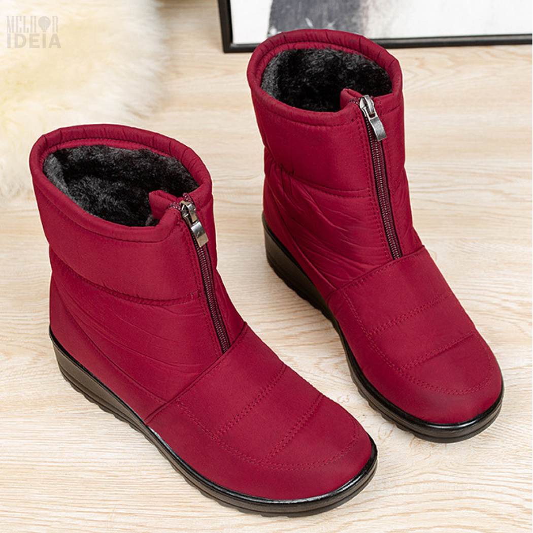 Bota de Inverno Peluciada Impermeável
