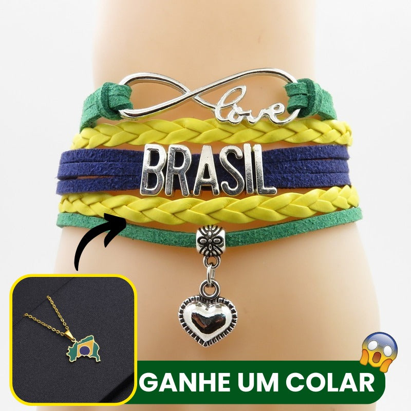 Pulseira do Brasil para Copa do Mundo - Colar GRÁTIS - BIG friday