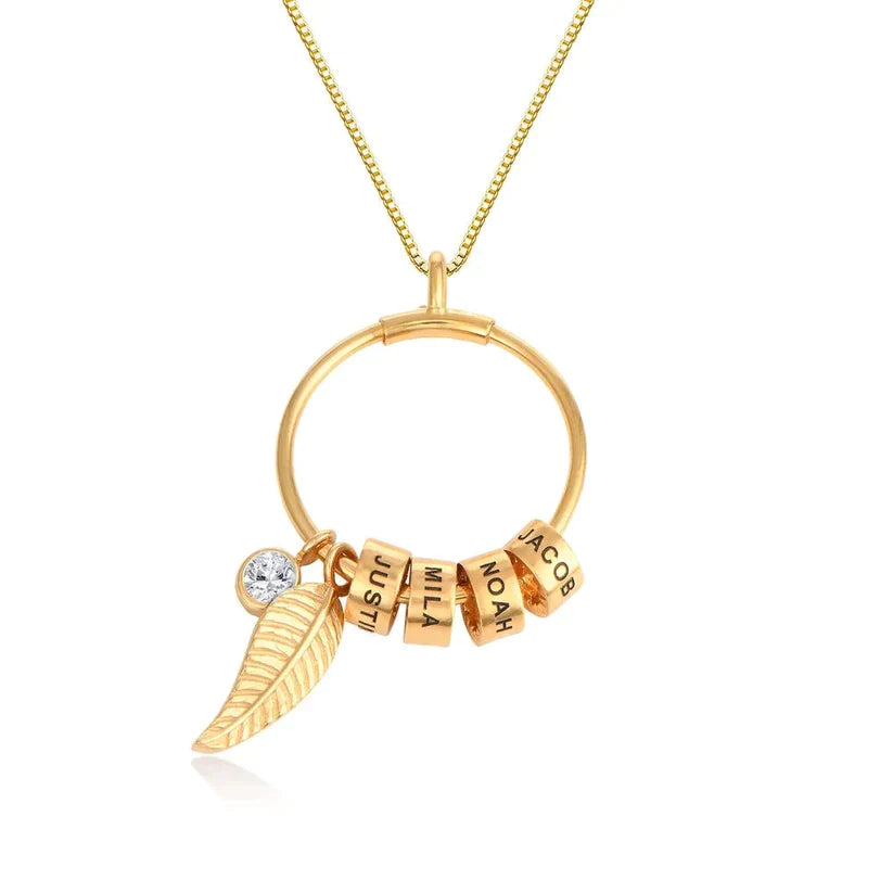 Colar Asa de Anjo Personalizável - Banhado a ouro - Gravação a Laser